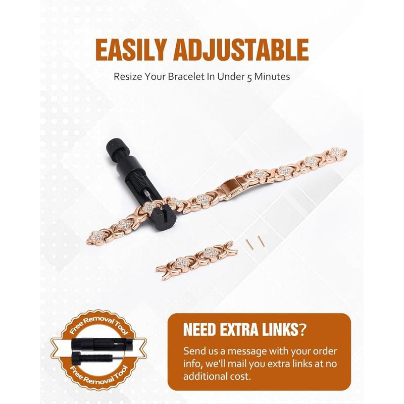 Jecanori Copper Bracelets for Women , Pure Copper Magnetic Bracelet with 3500 Gauss Effective Magnets Outdoorfun