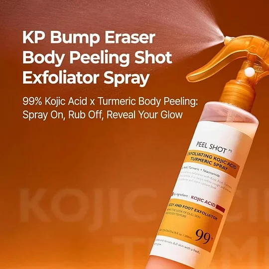 Peel Shot Keratin Care Kojic Acid Turmeric Spray 200ml Pore Clearing Exfoliating Formula-XDX