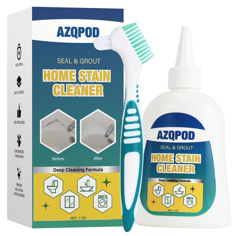 AZQPOD Mold Remover Gel with Scrub Brush – Heavy Duty Mildew Stain Cleaner for Washer Gasket, Shower Caulk, Tile Grout & Bathroom – 7 Fl Oz-XDX