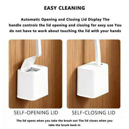 Disposable Toilet Brush Set with Built-In Cleaner & 24 Refills-XDX