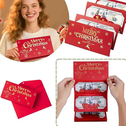 Christmas Cash Gift Envelope,Christmas Money Holders for Cash Gift Card Holder, 2025 New Creative Cashs Surprise Envelope, DIY Xmas Money Gifts Envelopes-HHW