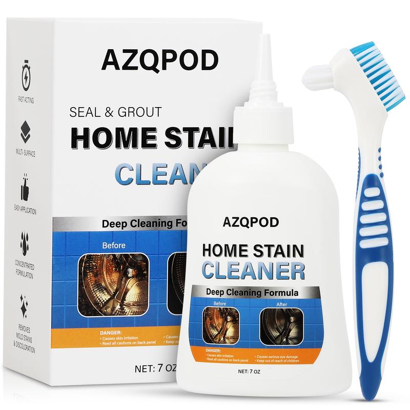 AZQPOD Mold Remover Gel with Scrub Brush – Heavy Duty Mildew Stain Cleaner for Washer Gasket, Shower Caulk, Tile Grout & Bathroom – 7 Fl Oz-XDX