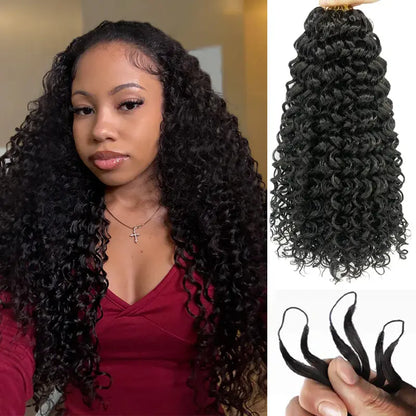 ISEE HAIR Human Hair Crochet Extensions Miracle Knots Pre-Separated 50g/Pack – Knotless Boho Braids, 4 Packs for Full Head, Multiple Curly & Wave Textures-XDX