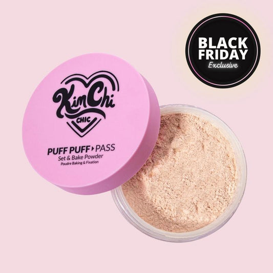 Puff Puff Pass Set & Bake Powder with Rice Powder & Vitamin-E, Lightweight & Translucent Makeup, Cosmetic Setting Powde-XDX
