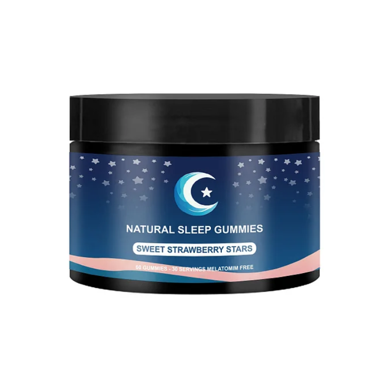 Natural Sleep Gummies -30 Servings Sweet Strawberry Stars (Melatonin Free)-XDX