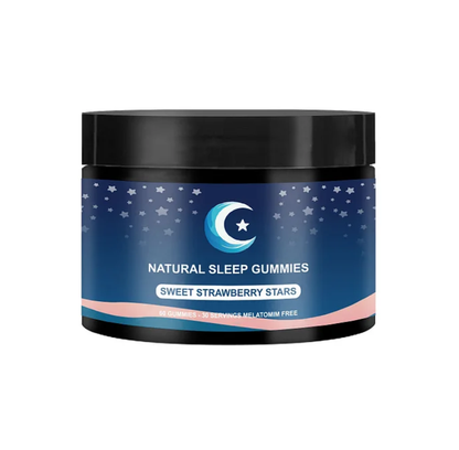 Natural Sleep Gummies -30 Servings Sweet Strawberry Stars (Melatonin Free)-XDX