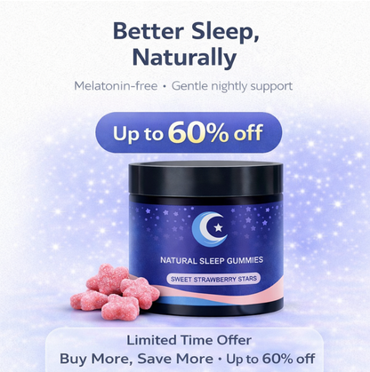 Natural Sleep Gummies -30 Servings Sweet Strawberry Stars (Melatonin Free)-XDX