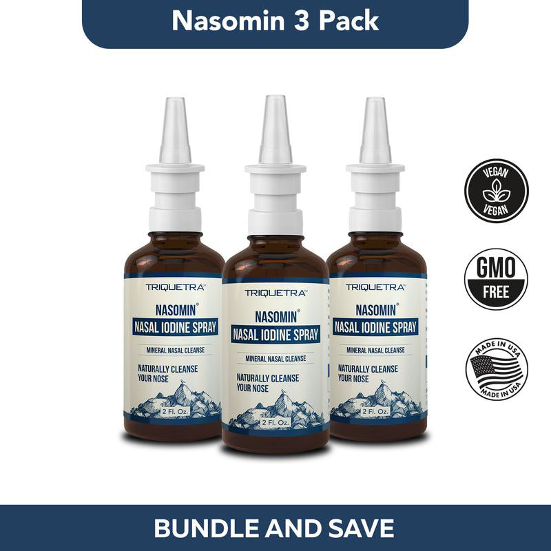 Nasomin Nasal Iodine – Nasal Cleanse– Neutralize Nose - Iodine + Fulvic Acid Blend -100% Natural Mineral Complex – 2 oz. Bottle- Oral Daily-HHW