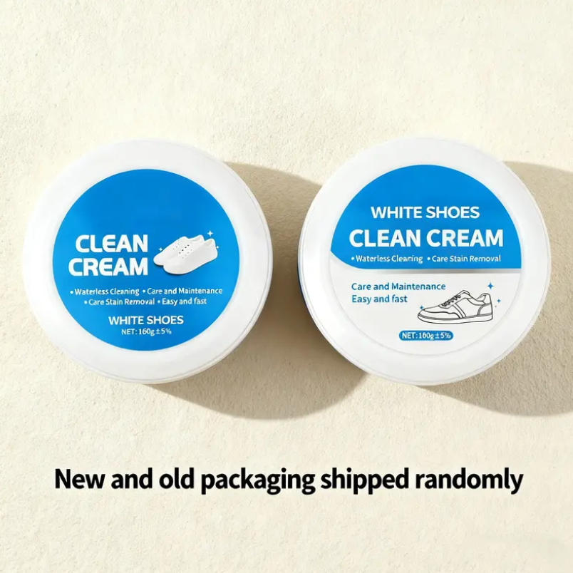 White Shoe Cleaner Cream Multipurpose No-Wash Solid Comes with Sponge Removes Stains Ideal for Leather Silicone Car Interiors Mild Non-Irritating Eco-Friendly-HHW