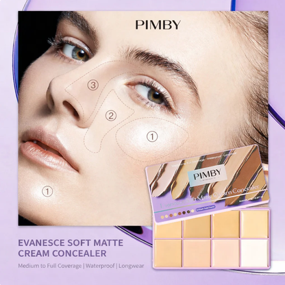Evanesce Soft Matte Cream Concealer 8-Shade Fade Palette-XDX