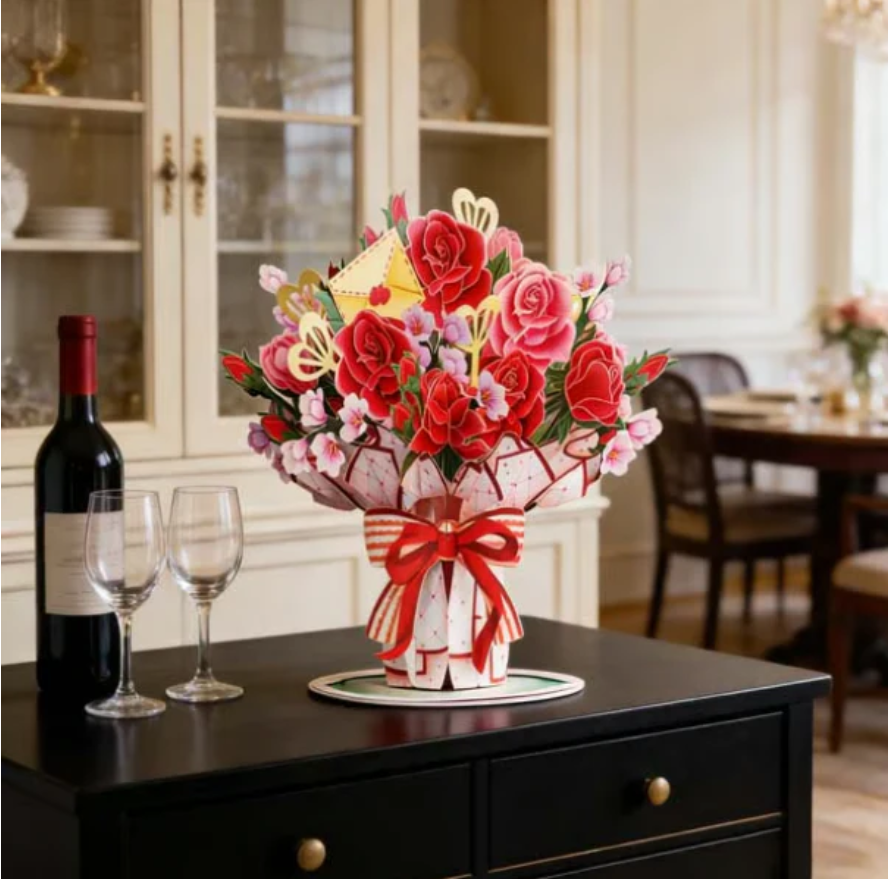 🏆85K+ SOLD! 🌼💌 Forever-Blooming 3D Flower Pop-Up Card– Personalized Love Message & Everlasting Bloom 🎁-XDX