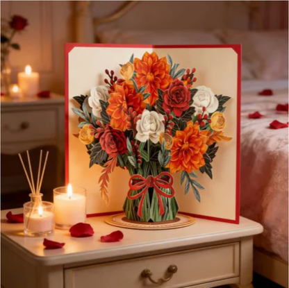 🏆85K+ SOLD! 🌼💌 Forever-Blooming 3D Flower Pop-Up Card– Personalized Love Message & Everlasting Bloom 🎁-XDX