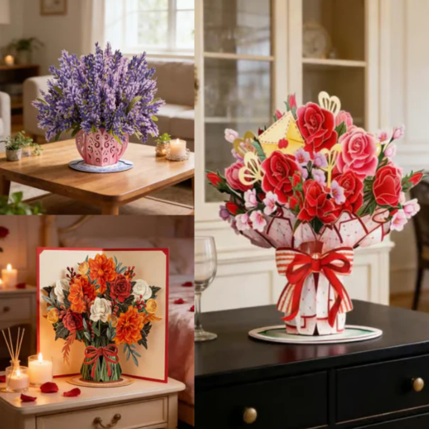🏆85K+ SOLD! 🌼💌 Forever-Blooming 3D Flower Pop-Up Card– Personalized Love Message & Everlasting Bloom 🎁-XDX