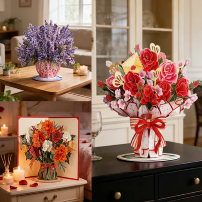 🏆85K+ SOLD! 🌼💌 Forever-Blooming 3D Flower Pop-Up Card– Personalized Love Message & Everlasting Bloom 🎁-XDX