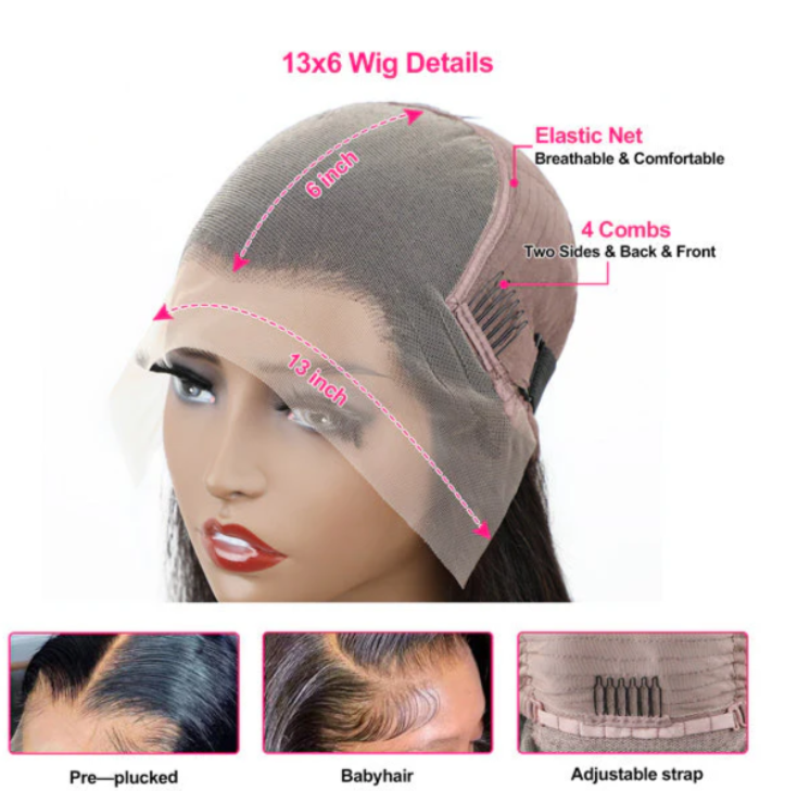 Sale Happening NOW:70%OFF Pre-Cut Lace Kinky straight 360 Full Lace Frontal Glueless Wig with Invisible Drawstring Pre PluckedHuman Hair Wig-XDX-FB
