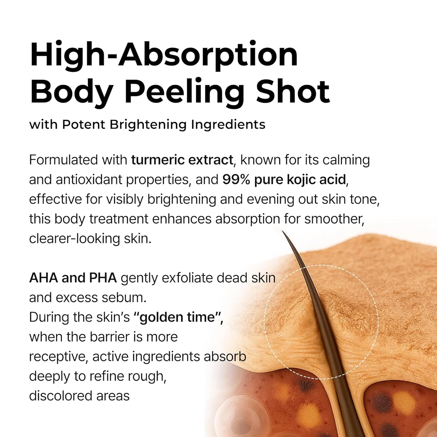 Peel Shot Keratin Care Kojic Acid Turmeric Spray 200ml Pore Clearing Exfoliating Formula-XDX