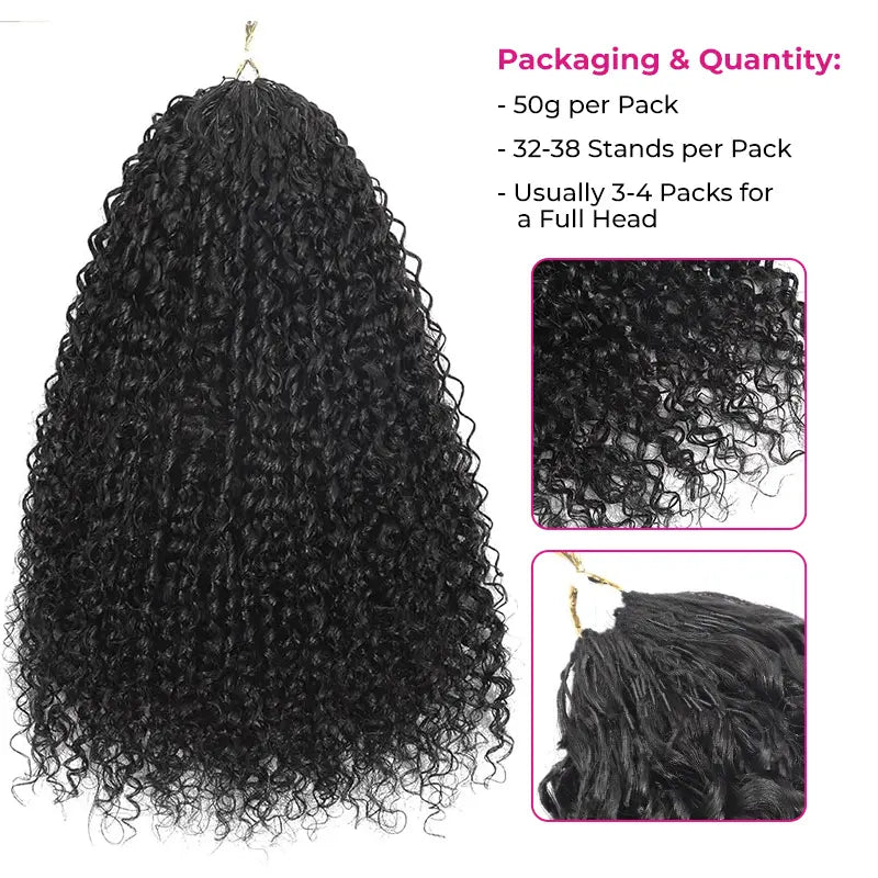 ISEE HAIR Human Hair Crochet Extensions Miracle Knots Pre-Separated 50g/Pack – Knotless Boho Braids, 4 Packs for Full Head, Multiple Curly & Wave Textures-XDX