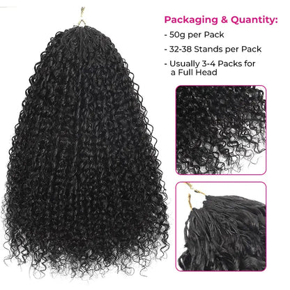 ISEE HAIR Human Hair Crochet Extensions Miracle Knots Pre-Separated 50g/Pack – Knotless Boho Braids, 4 Packs for Full Head, Multiple Curly & Wave Textures-XDX