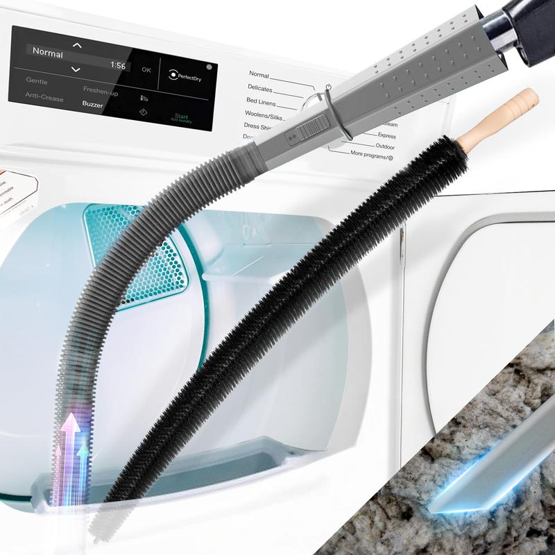 2 Pieces Dryer Vent Cleaner Kit Compatible with All Vacuum Cleaner Dryer Lint Brush and Vacuum Hose Attachment with Stretch Universal Connector Quick Lint Remover-XDX