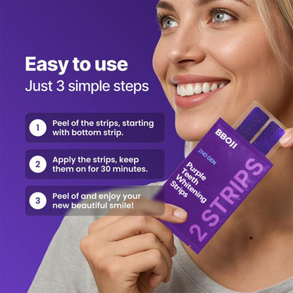 Purple Teeth Whitening Strips | Fast, Gentle & Peroxide-Free Whitening-XDX