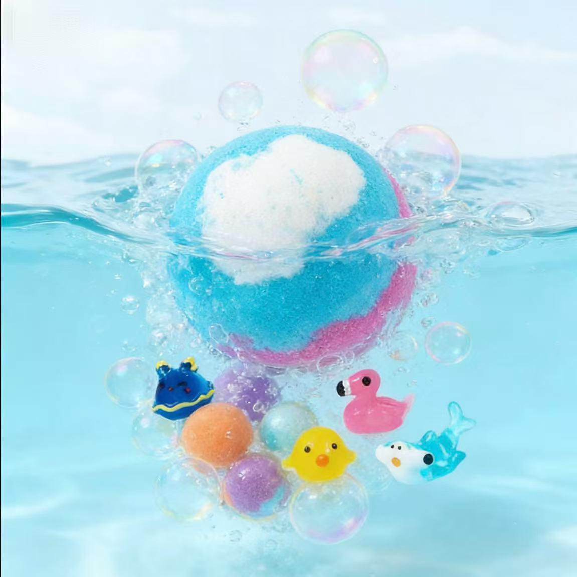 🛁 Natural Bath Bombs for Kids with Mega Bubbles & Surprise Inside 🥚✨-XDX