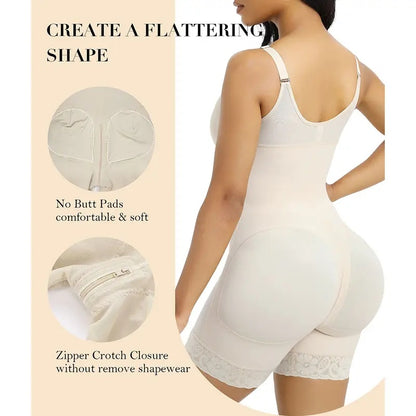 Women’s YIANNA Fajas Colombianas shapewear Tummy Control Butt Lifter Shaper with Zipper Crotch detachable shoulder strap SpringStatements-XDX