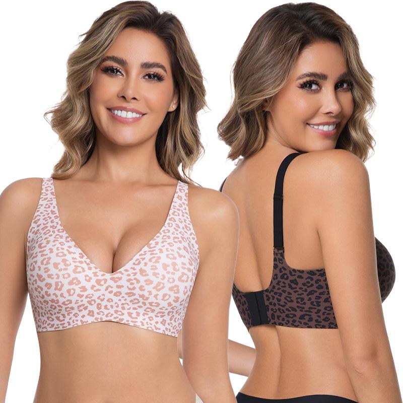 🌷Wireless Womens Comfortable Wireless Bras Push Up Bralettes Seamless Tshirts Bras Deep V Everyday Bras-XDX