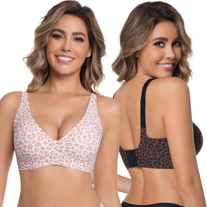 🌷Wireless Womens Comfortable Wireless Bras Push Up Bralettes Seamless Tshirts Bras Deep V Everyday Bras-XDX