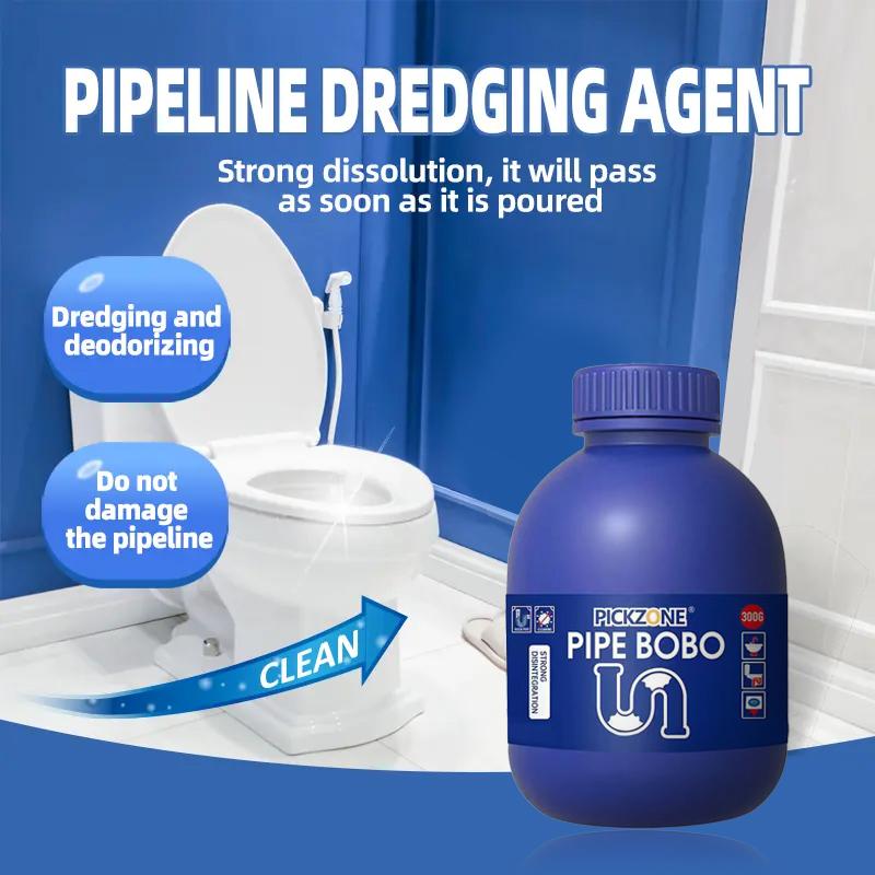 PICKZONE PIPE BOBO -Drain Unclogger Powerful Pipeline Dredging for Kitchen Sinks Shower Drains Tubs Dissolves 200+ Blockages Kills 99% Bacteria Safe for All Pipes Quick Dredging Formula Household Cleaner Bathroom Cleaning Tool-XDX