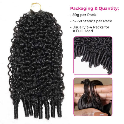 ISEE HAIR Human Hair Crochet Extensions Miracle Knots Pre-Separated 50g/Pack – Knotless Boho Braids, 4 Packs for Full Head, Multiple Curly & Wave Textures-XDX