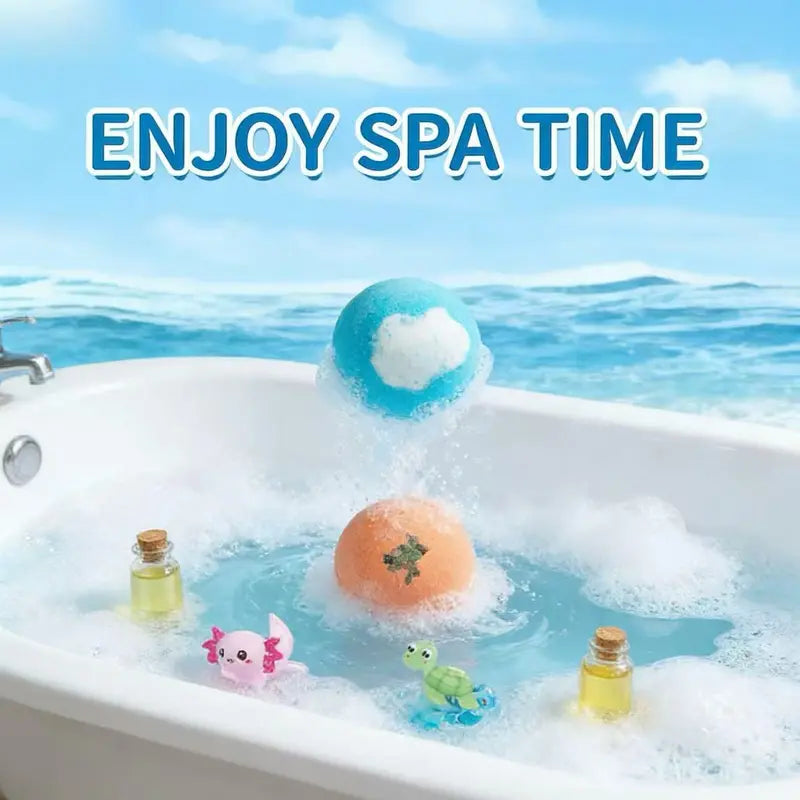 🛁 Natural Bath Bombs for Kids with Mega Bubbles & Surprise Inside 🥚✨-XDX