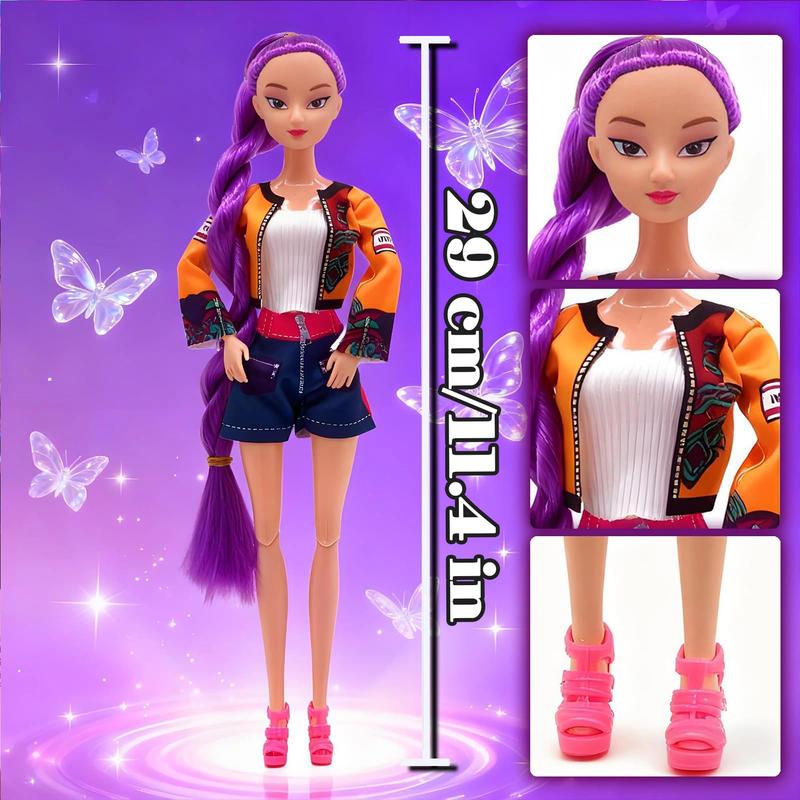 [Christmas gift] K-pop Demon Hunters Anime Action Figure Doll Set of 3 Rumi Mira Zoey 11.5-12 Inches Joint Movable Collectible Dolls for Fans Kids Desk Display Halloween-XDX