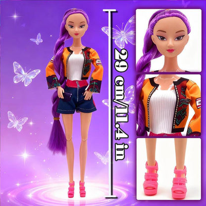 [Christmas gift] K-pop Demon Hunters Anime Action Figure Doll Set of 3 Rumi Mira Zoey 11.5-12 Inches Joint Movable Collectible Dolls for Fans Kids Desk Display Halloween-XDX