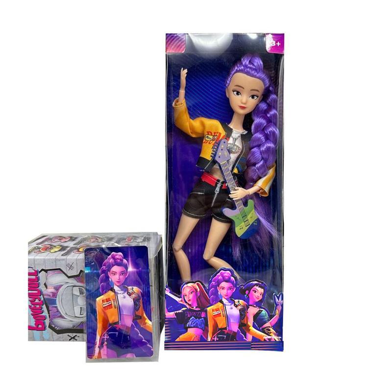 [Christmas gift] K-pop Demon Hunters Anime Action Figure Doll Set of 3 Rumi Mira Zoey 11.5-12 Inches Joint Movable Collectible Dolls for Fans Kids Desk Display Halloween-XDX