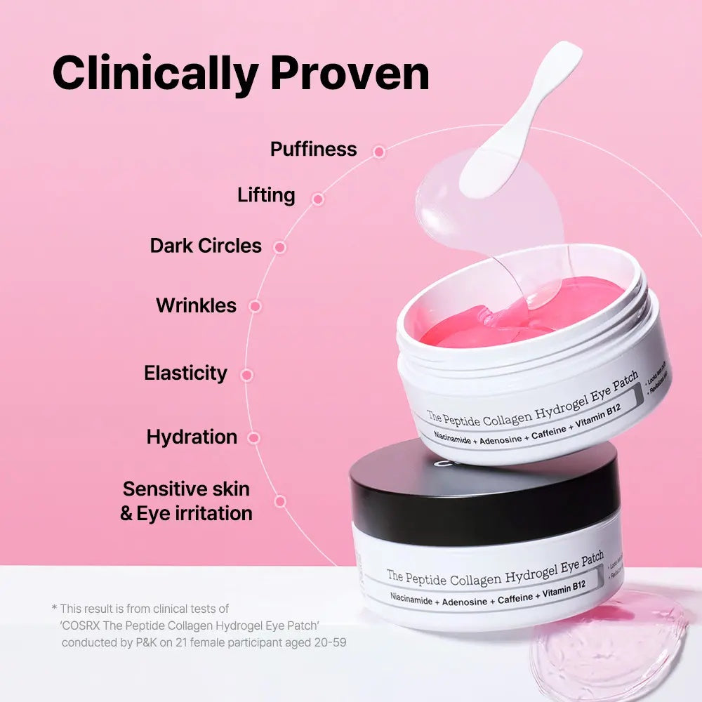 The Peptide Collagen Hydrogel Eye Patch 60 Patches Reduce Puffiness Hydrate Under-Eye Bags in 10 Minutes-XDX