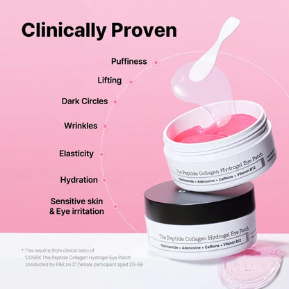 The Peptide Collagen Hydrogel Eye Patch 60 Patches Reduce Puffiness Hydrate Under-Eye Bags in 10 Minutes-XDX