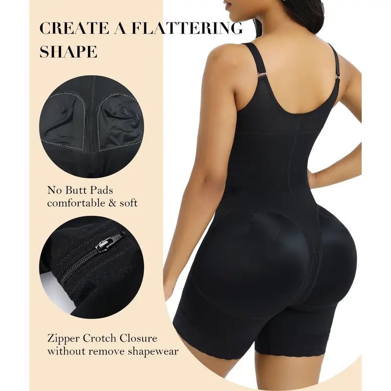 Women’s YIANNA Fajas Colombianas shapewear Tummy Control Butt Lifter Shaper with Zipper Crotch detachable shoulder strap SpringStatements-XDX