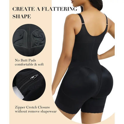 Women’s YIANNA Fajas Colombianas shapewear Tummy Control Butt Lifter Shaper with Zipper Crotch detachable shoulder strap SpringStatements-XDX