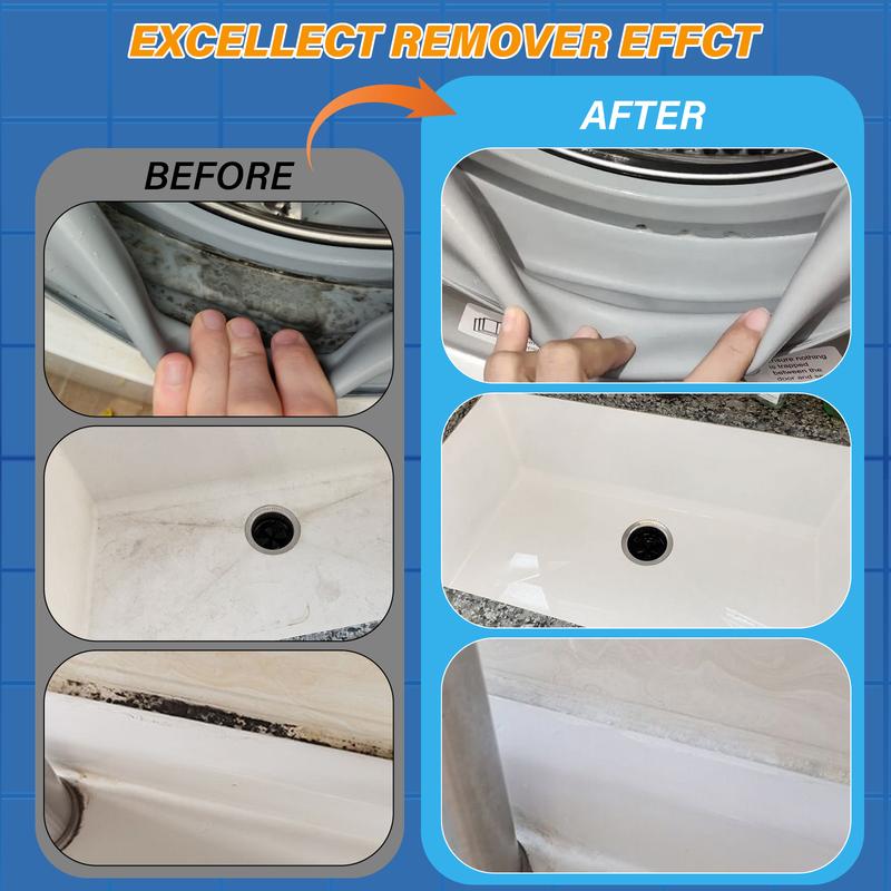 AZQPOD Mold Remover Gel with Scrub Brush – Heavy Duty Mildew Stain Cleaner for Washer Gasket, Shower Caulk, Tile Grout & Bathroom – 7 Fl Oz-XDX
