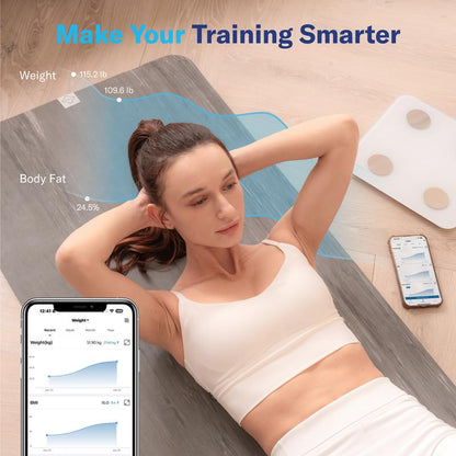Alcedo Smart Scale for Body Weight, 7-Color Glowing Bluetooth Digital Bathroom Scale for BMI and Body Fat, Body Composition Monitor with Smartphone App-XDX