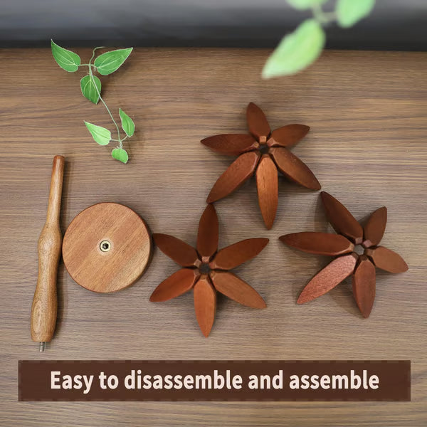 🔥 Christmas EarlyDiscount 49%Off ✨ Natural Tree TrivetSet – 4 Wooden Trivets & 1Stand Like a ChristmasTree-XDX