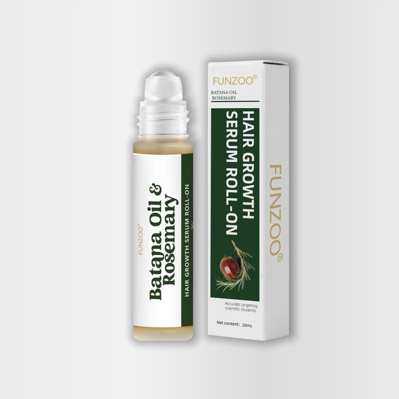 FUNZOO Hair Growth Serum Roll-On with Batana Oil & Rosemary for Scalp Care - Nourishing & Hair Regrowth Formula - 20ml