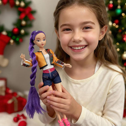 [Christmas gift] K-pop Demon Hunters Anime Action Figure Doll Set of 3 Rumi Mira Zoey 11.5-12 Inches Joint Movable Collectible Dolls for Fans Kids Desk Display Halloween-XDX