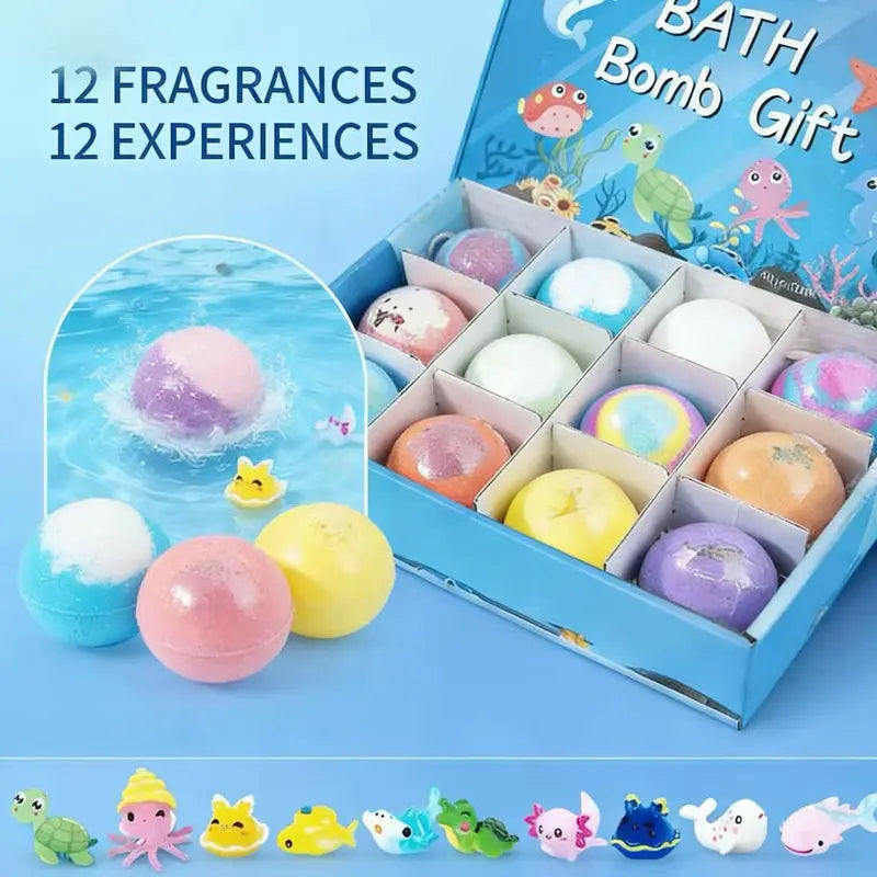 🛁 Natural Bath Bombs for Kids with Mega Bubbles & Surprise Inside 🥚✨-XDX