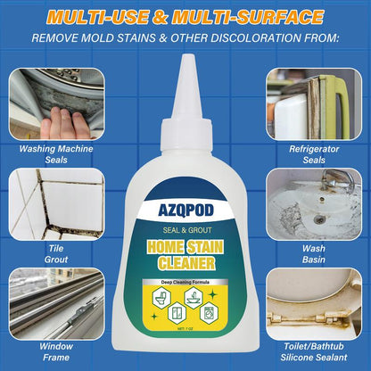 AZQPOD Mold Remover Gel with Scrub Brush – Heavy Duty Mildew Stain Cleaner for Washer Gasket, Shower Caulk, Tile Grout & Bathroom – 7 Fl Oz-XDX