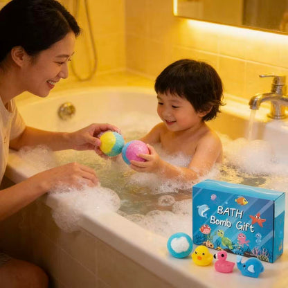 🛁 Natural Bath Bombs for Kids with Mega Bubbles & Surprise Inside 🥚✨-XDX
