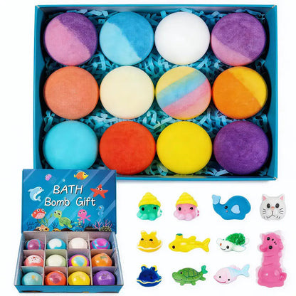 🛁 Natural Bath Bombs for Kids with Mega Bubbles & Surprise Inside 🥚✨-XDX