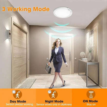 Rechargeable Motion Sensor Ceiling Light with Remote - Magnetic Wireless Ceiling Light Battery Powered for Closet Shower Stairs Shed Hallway Porch Patio ect-XDX
