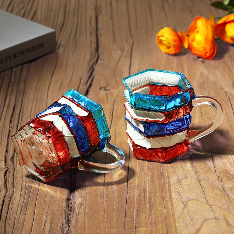 Ceramic Innovative 3D Painting Book Mug Unique Stacked Coffee Cup Perfect Gift for Literature Lovers Creative Colorful Book Gift Ideal for Christmas-XDX