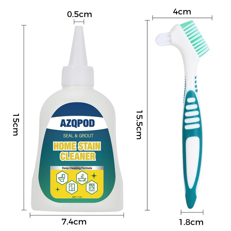 AZQPOD Mold Remover Gel with Scrub Brush – Heavy Duty Mildew Stain Cleaner for Washer Gasket, Shower Caulk, Tile Grout & Bathroom – 7 Fl Oz-XDX